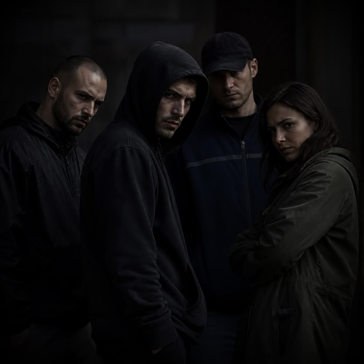 GangStalker crew — coordinated group of physical stalkers operating together against a target
