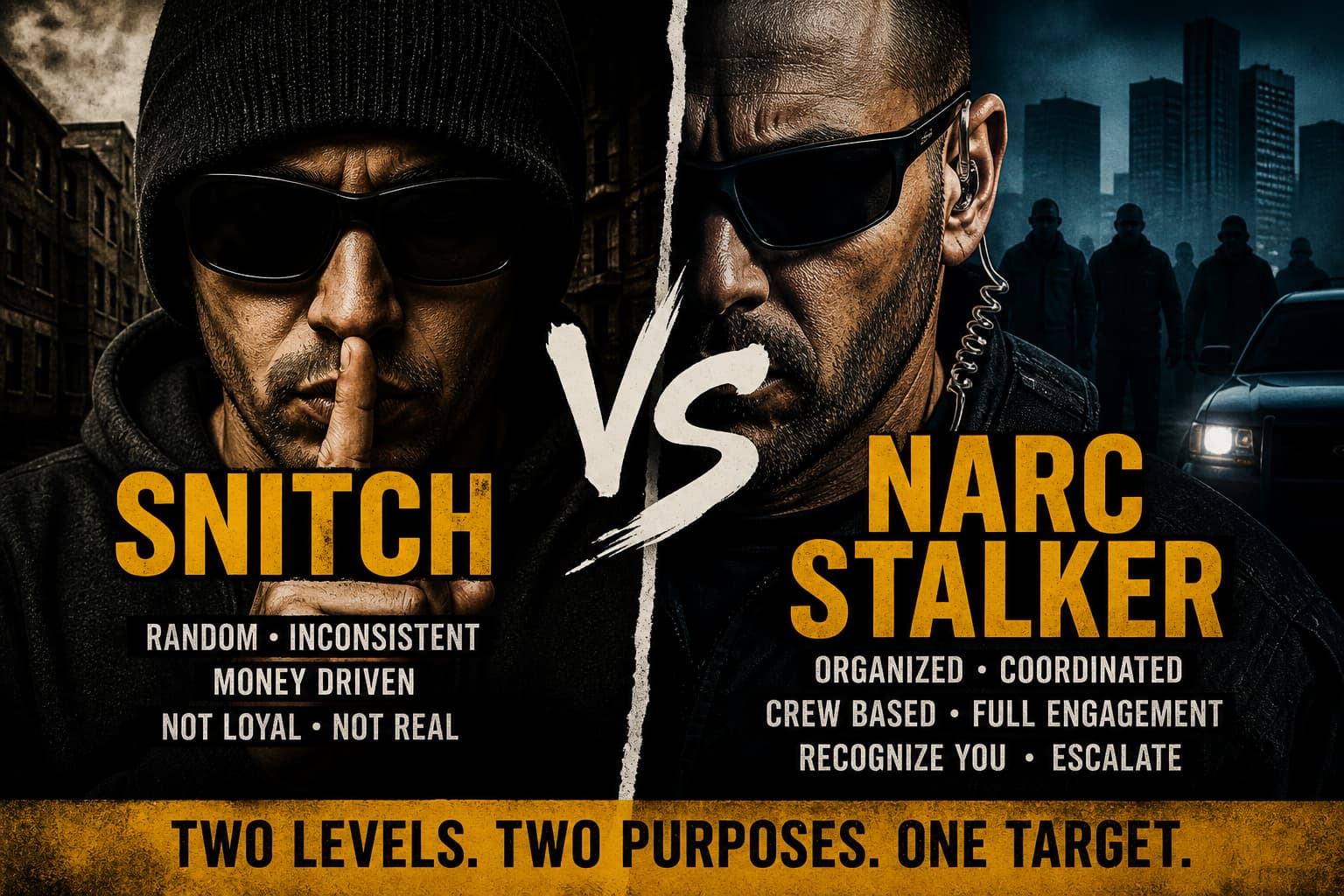 Snitch versus NarcStalker comparison banner