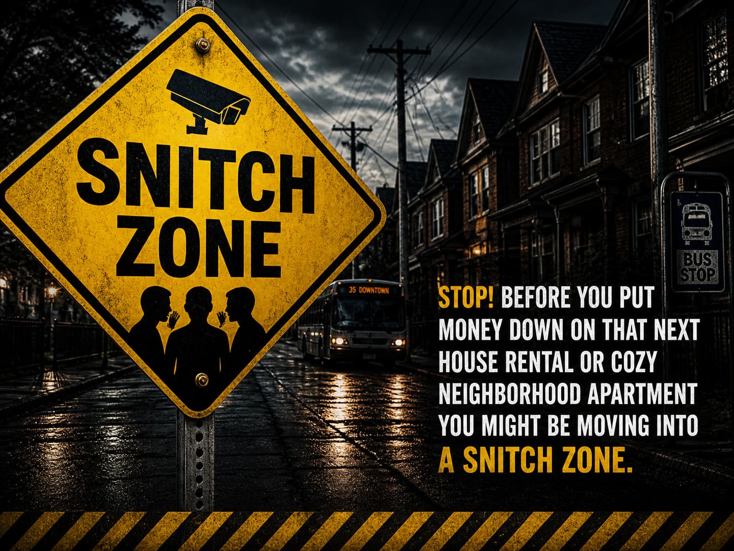 Snitch Zone hero image on recognizing a snitch work area
