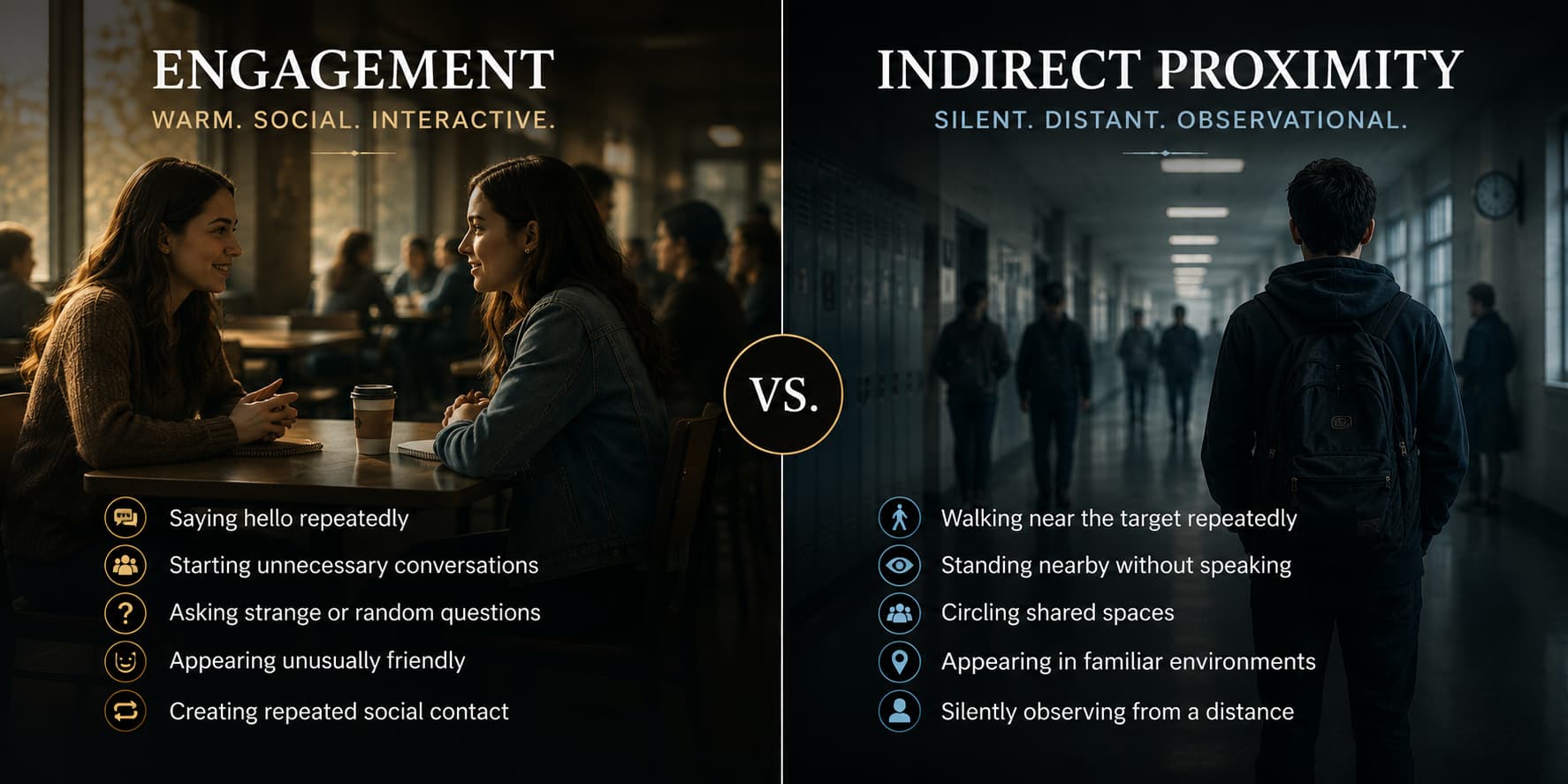 Engagement vs Indirect Proximity — two methods used by Generational GangStalkers to monitor targets
