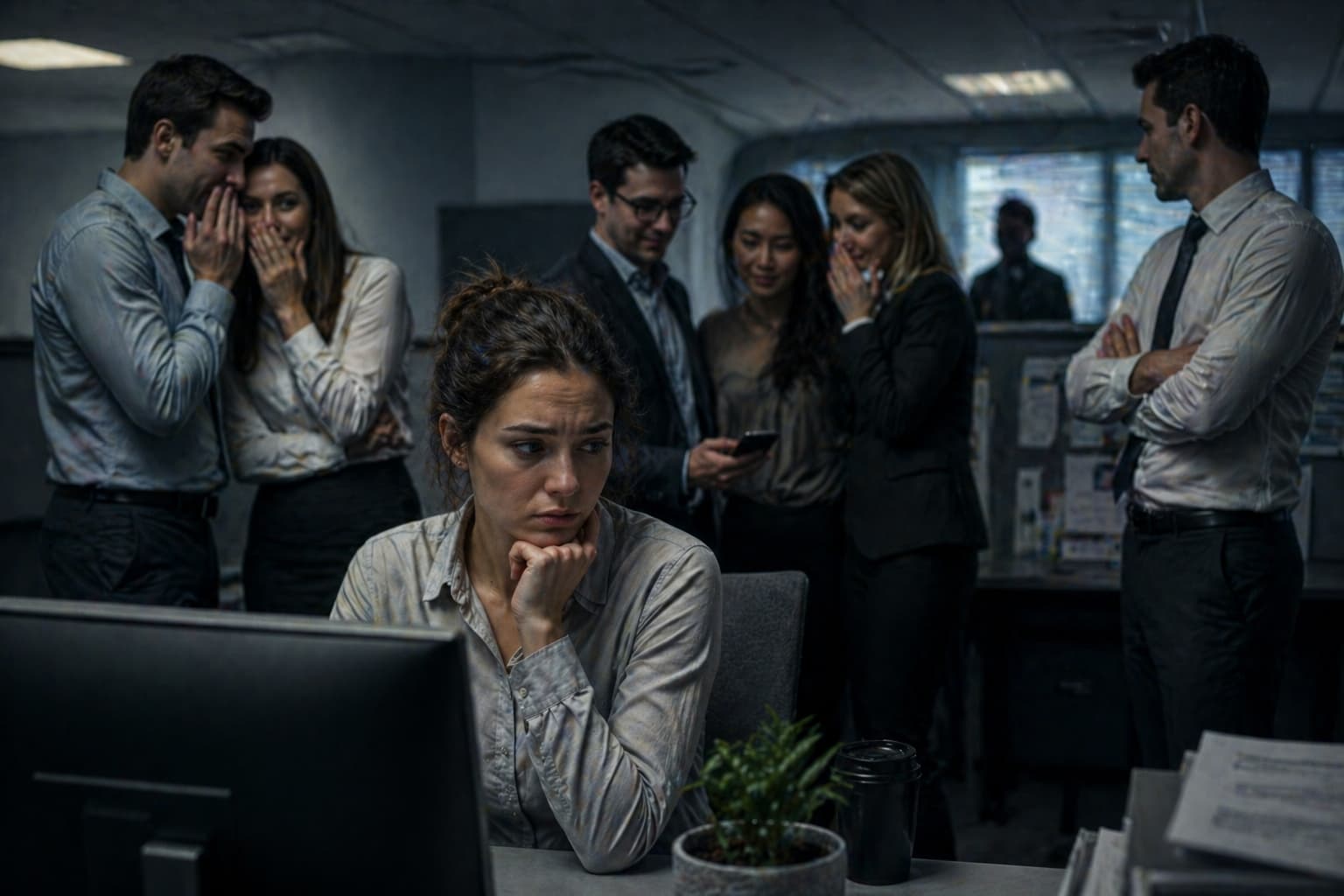 Work psychologics illustration on spotting gang stalkers at work
